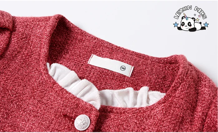 LEZONKIDS - Customized Designer Kids Wear Girls Two-piece Tweed Suit Coat & Skirt Girls Clothing Set